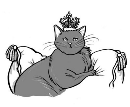 Royal cat wearing crown